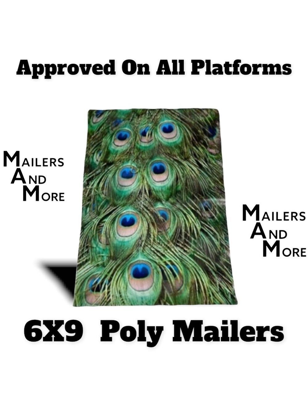 25 6X9 Peacock Eyes Flat Poly Mailers PRICE FIRM - Picture 4 of 5